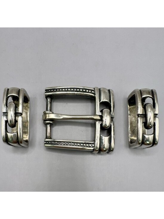 Jeff Deegan Designs Buckle Fits 1” Belt 3 Pieces Signed 925 Sterling Silver 69Gr main image 13